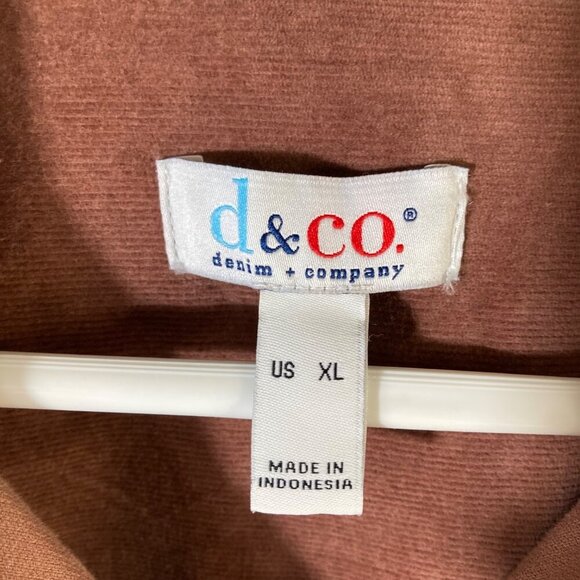 Womens Denim & Co Corduroy Shacket Jacket Brown XL Cotton Spandex - Picture 6 of 7